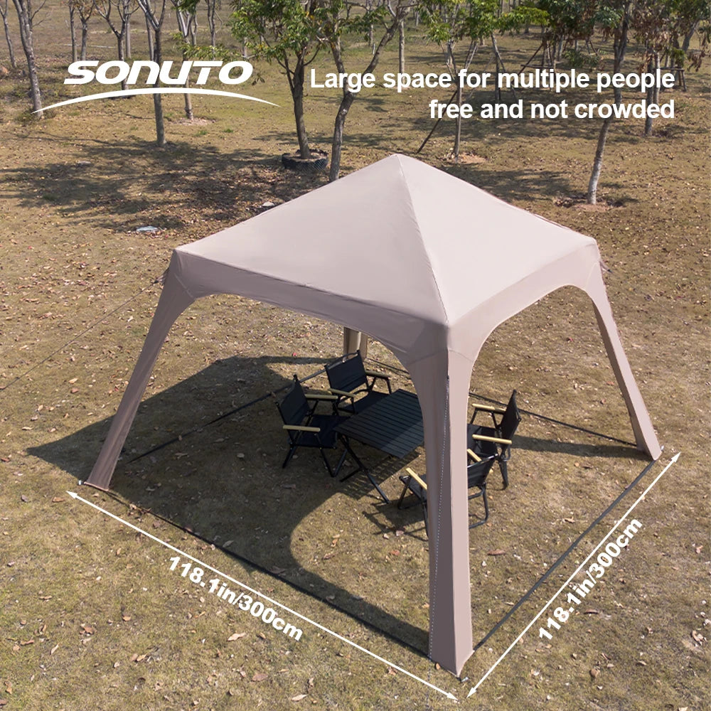 Sonuto Instant Setup Inflatable Tent, 3x3m Quick Inflation Air House Tent, Portable Easy Setup Large Camping Tent with Bag