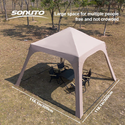 Sonuto Instant Setup Inflatable Tent, 3x3m Quick Inflation Air House Tent, Portable Easy Setup Large Camping Tent with Bag