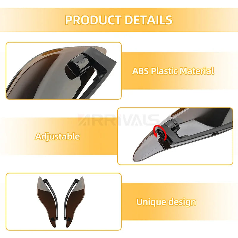 Motorcycle Adjustable Side Wing Windshield Smoke Air Deflector For Harley Touring Ultra Limited Electra Street Glide 2014-2023