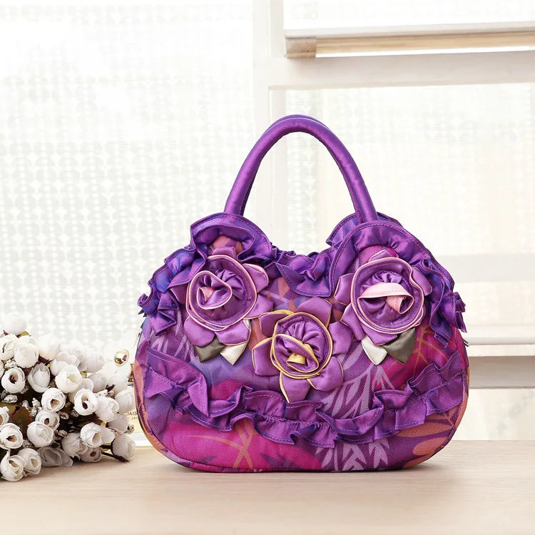 New women's handbag pure color lace zipper handbag mom bag large capacity mobile phone change purse storage bag