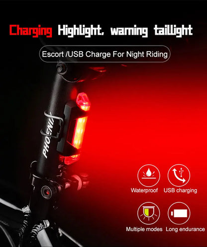 USB Rechargeable Bicycle Lights Bike Safety Warning Lamp Outdoor Waterproof Cycling Flashlight For Mountain And Road Bikes