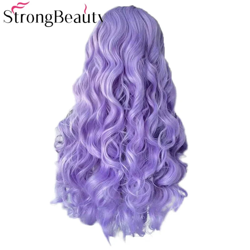StrongBeauty Long Lace Front Wigs Synthetic Wavy Women Wig Heat Resistant Hair