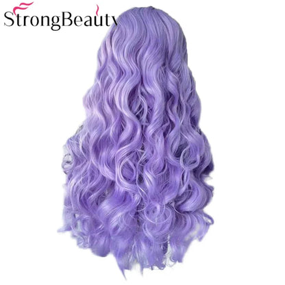 StrongBeauty Long Lace Front Wigs Synthetic Wavy Women Wig Heat Resistant Hair