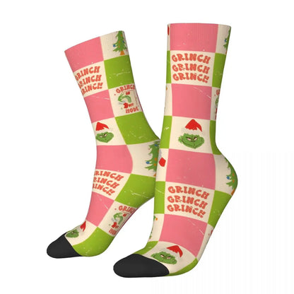 Cartoon Grinchh Xmas Socks Men's Women's Funny Happy Christmas Socks Hip Hop Spring Summer Autumn Winter Socks Gift