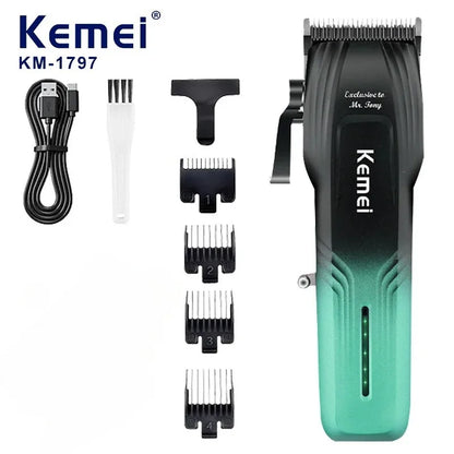 Kemei KM-1797 Powerful Cordless Hair Clipper Electric Professional Barber Hair Trimmer Beard Haircutting Machine Rechargeable
