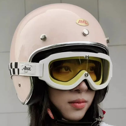 ECE DOT Approved Retro Motorcycle Helmet Open Face Moped 3/4 Vintage Low Profile Japanese Style Half Helmet Men Women Casco Moto