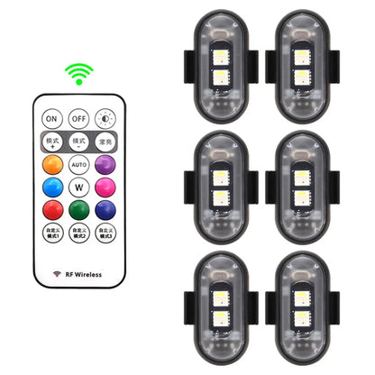 Wireless Car Atmosphere Light LED Strobe Lights Warning Lights RGB Led Aircraft Strobe Lights Car Motorcycle LED Lamp