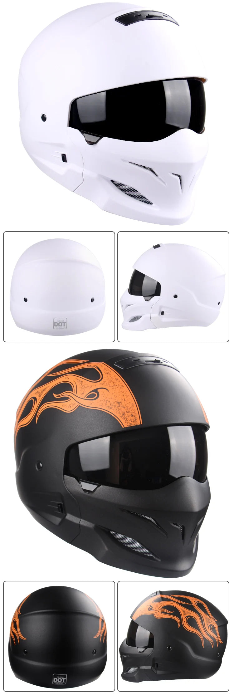 New Scorpion Retro Motorcycle Cascos Moto Locomotive Personality Multi-purpose Combination Helmet  Detachable Multi-purpose