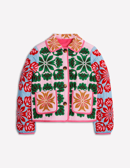 2025 Winter Women's Flower Print Parkas Lapel Single-breasted Long Sleeve Pocket Quilted Coat Female Vintege Lady New in Outwear