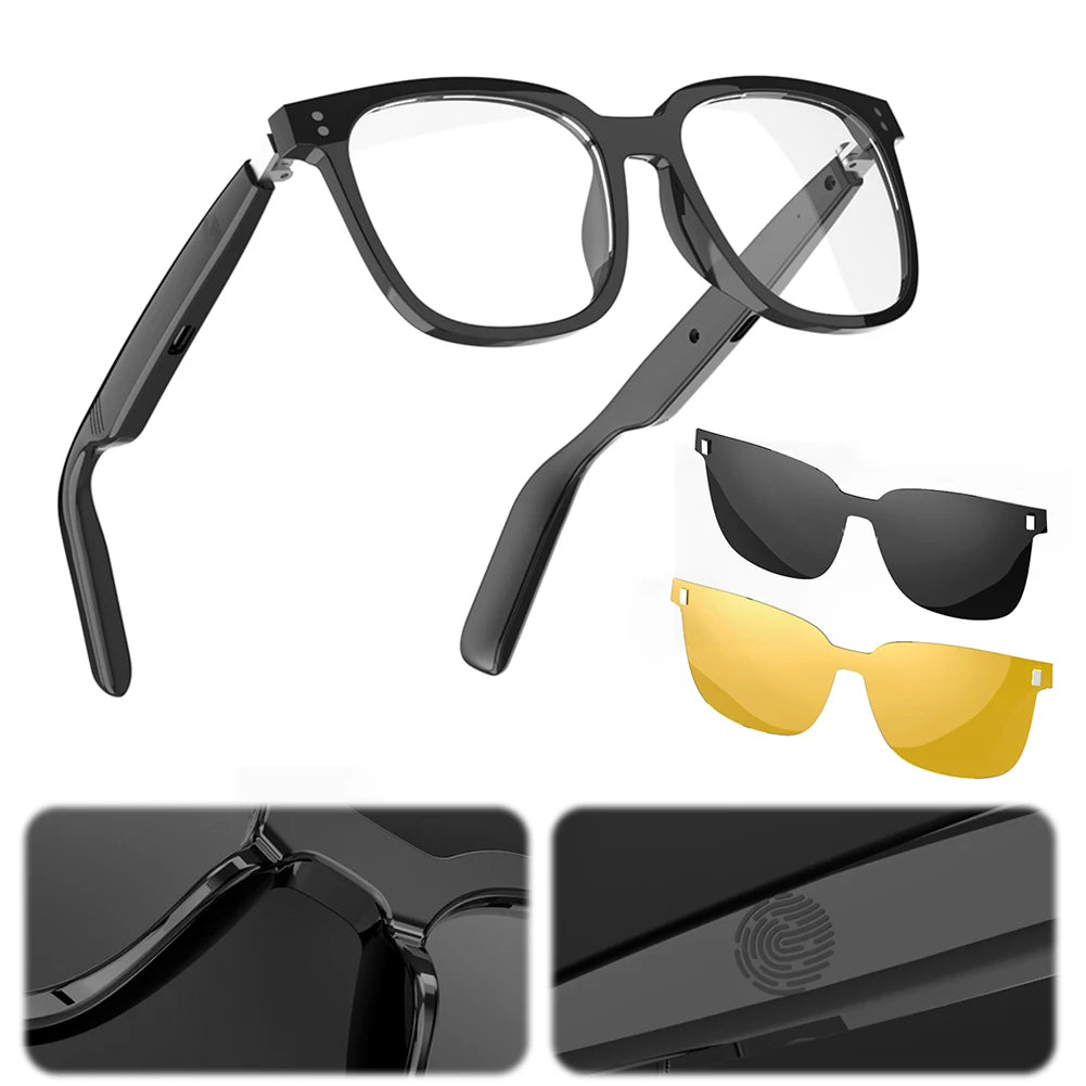 AI Smart Translate Eyeglasses BT 5.4 Call Intelligent Translator Glasses Magnetic Frame Sports Sun Glasses for Men Women