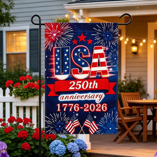 250 Year USA Anniversary Garden Flag 1776-2026 Patriotic Yard Sign Outdoor Banner Double Sided Waterproof 250th July 4th Decor