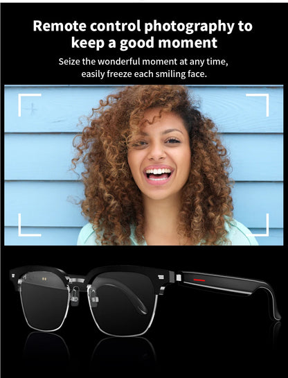 Smart Glasses with AI Navigation Listen Songs Bluetooth Call Voice Assistant Remote Camera Translate Language Smart Sunglasses