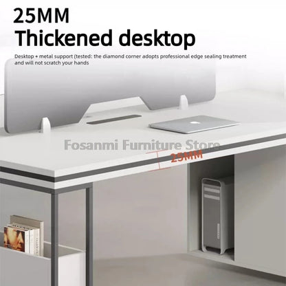 Office Staff Work Desk and Chair Sets Modern Computer Desks with Storage Drawn and Screen Home Furniture Swivel Chairs Table Set