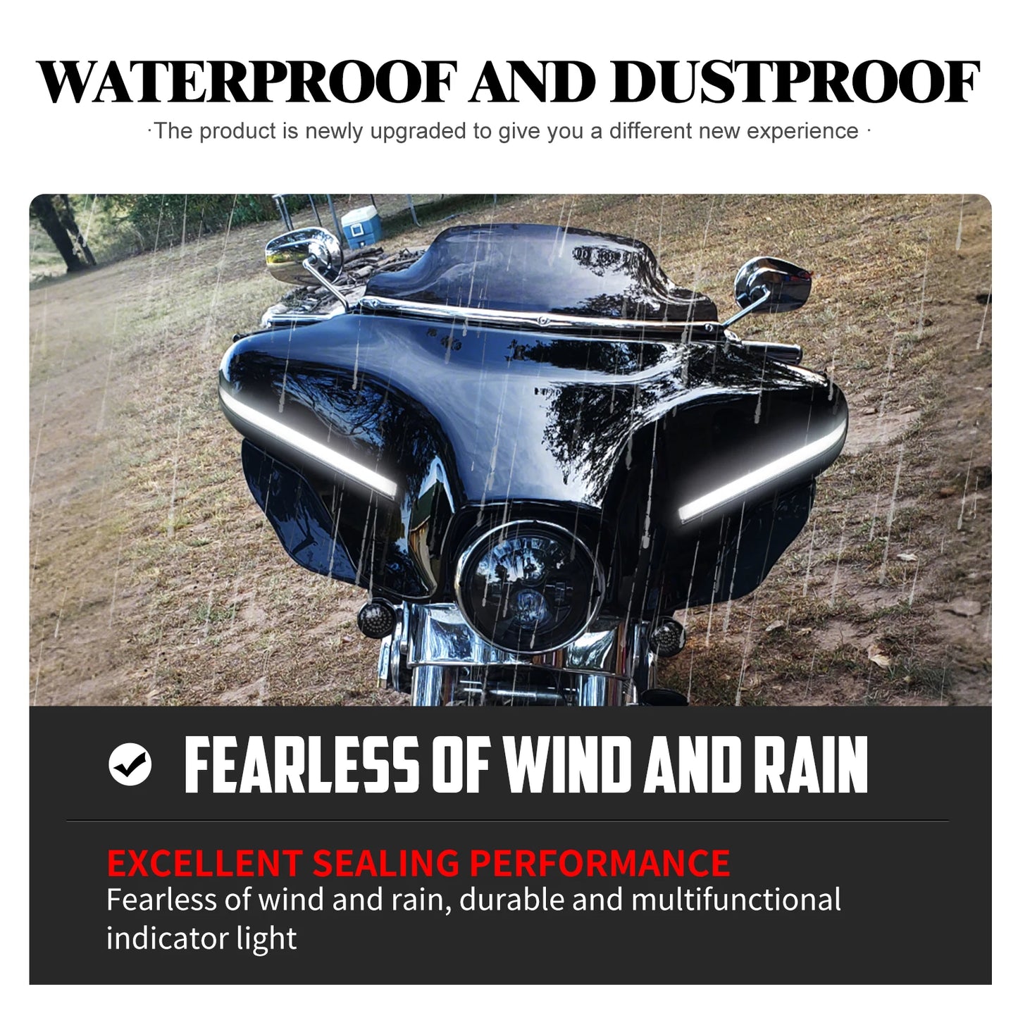 Motorcycle Front Headlight Fairing With LED Light Batwing Outer Cowl Cover For Harley Touring Street Electra Glide Ultra 2014-24