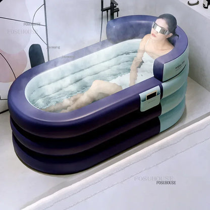 Large Capacity Inflatable Bathtub Portable Home Folding Spa Steam Sauna Bathing Bucket Hotel Space Capsule