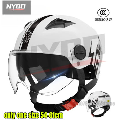 New Fashion ABS Unisex Motorcycle Helmets Motorcycle Accessories Helmet for Adults Long Lens White