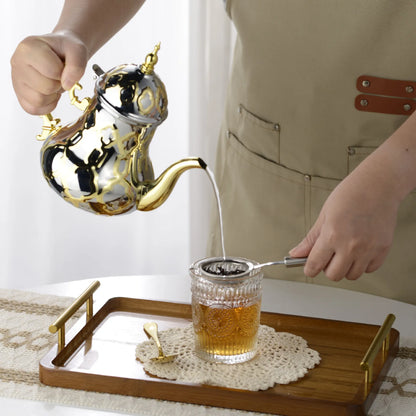 Moroccan Stainless Steel Teapot Gold Arabic Pot Moroccan Inox Teapot Middle East