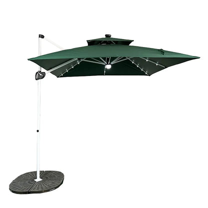 Uplion Modern Large 3M*3M  8ribs with LED Mini Roma Umbrella Double Roof Patio Umbrella Garden  Cantilever Parasol