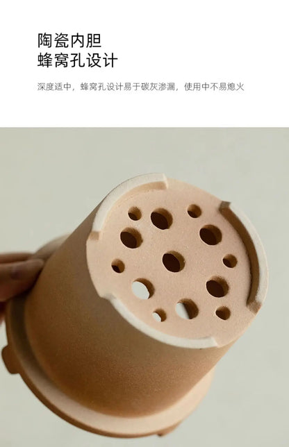 Japanese Charcoal Fire Stove Can Dry-fire Coarse Pottery Anti-scalding Side Handle Kettle Household Tea Stove Charcoal Grill