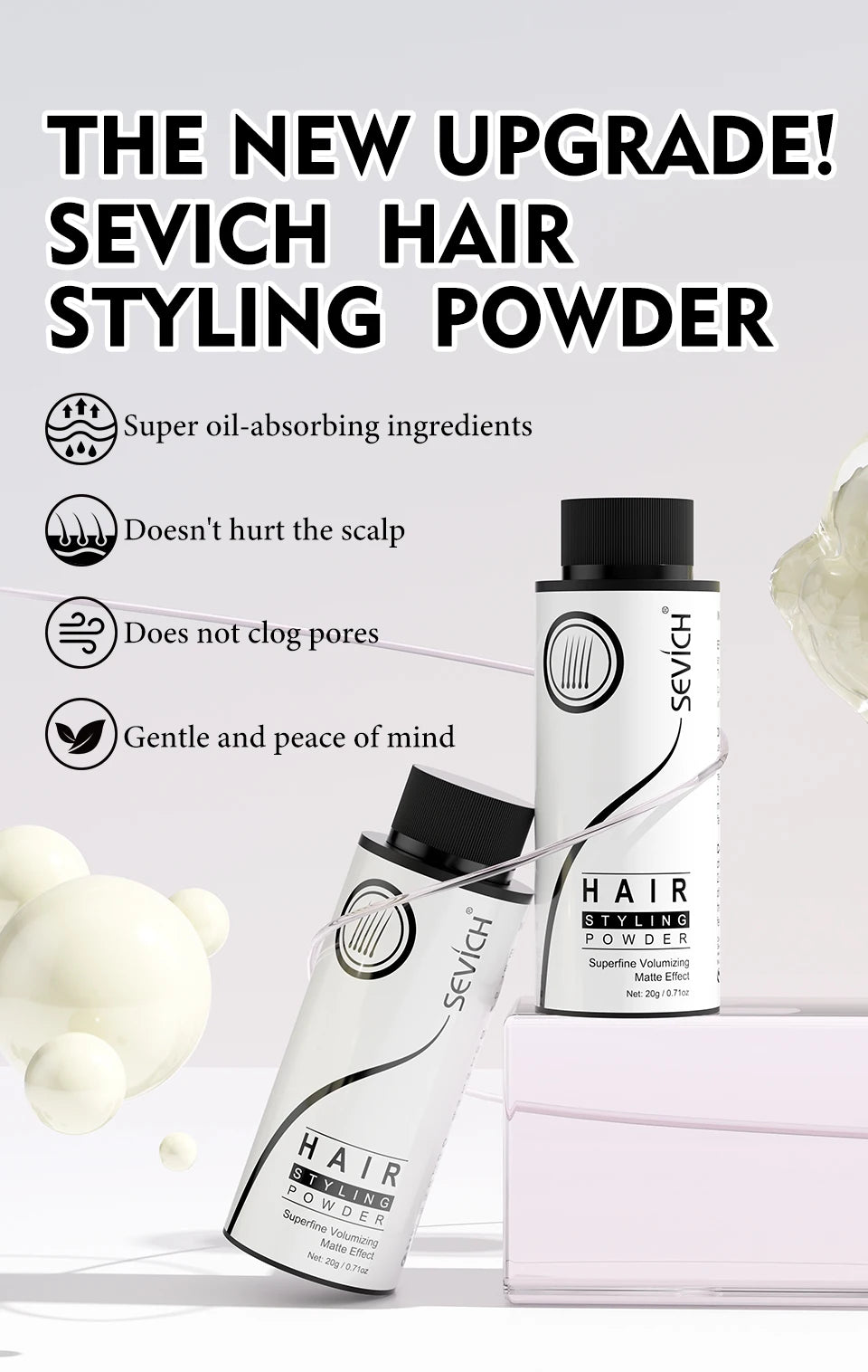 Sevich Hair Styling Powder 20g Fluffy Thin Hair Powder Spray Increases Hair Volume Captures Haircut Unisex Styling Hairspray