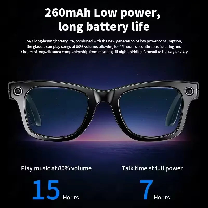 800K HD Camera Smart Sunglasses Video Recording Translator Music Playback Eyeglasses Wireless Bluetooth Call Smart Glasses 2025