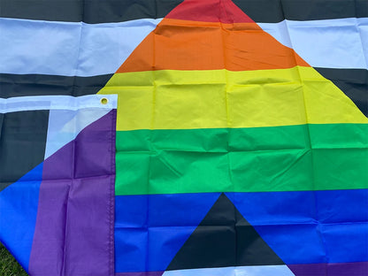 Aerlxemrbrae Rainbow Flag 150X90CM Banner Polyester Grommets LGBT Rainbow Pride Gay Straight Ally Flag