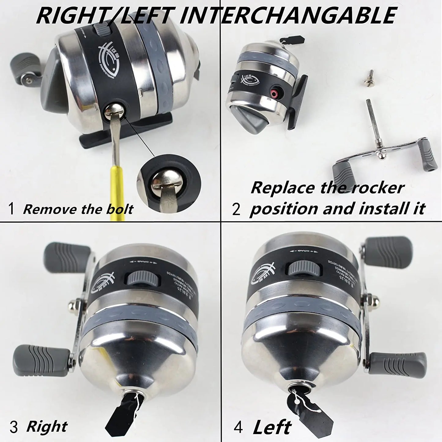 Bowfishing Reel Seat Spincast Reel with Fishing Reel Seat Gear Right and Left Hand for Recvrve Compound Bow