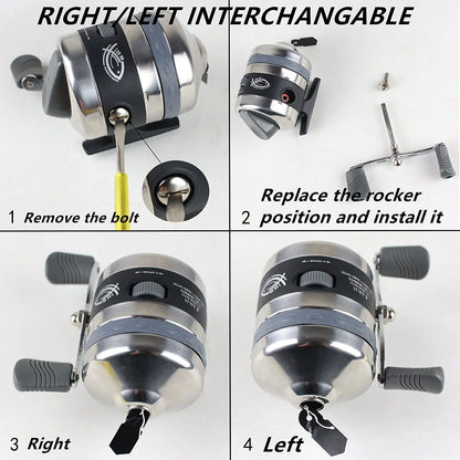 Bowfishing Reel Seat Spincast Reel with Fishing Reel Seat Gear Right and Left Hand for Recvrve Compound Bow