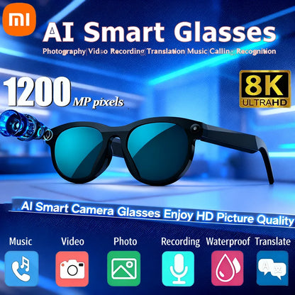 Xiaomi AI Smart Camera Glasses Translation 8K HD Camera Glasses Multifunctional Bluetooth 5.3 Calling Voice Assistant Music New