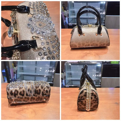 Fashion Diamonds Leather Women's Handbag Small Shoulder Cross-Body Bag New Elegant Evening Bag Portable Girls Party Dinner Bags