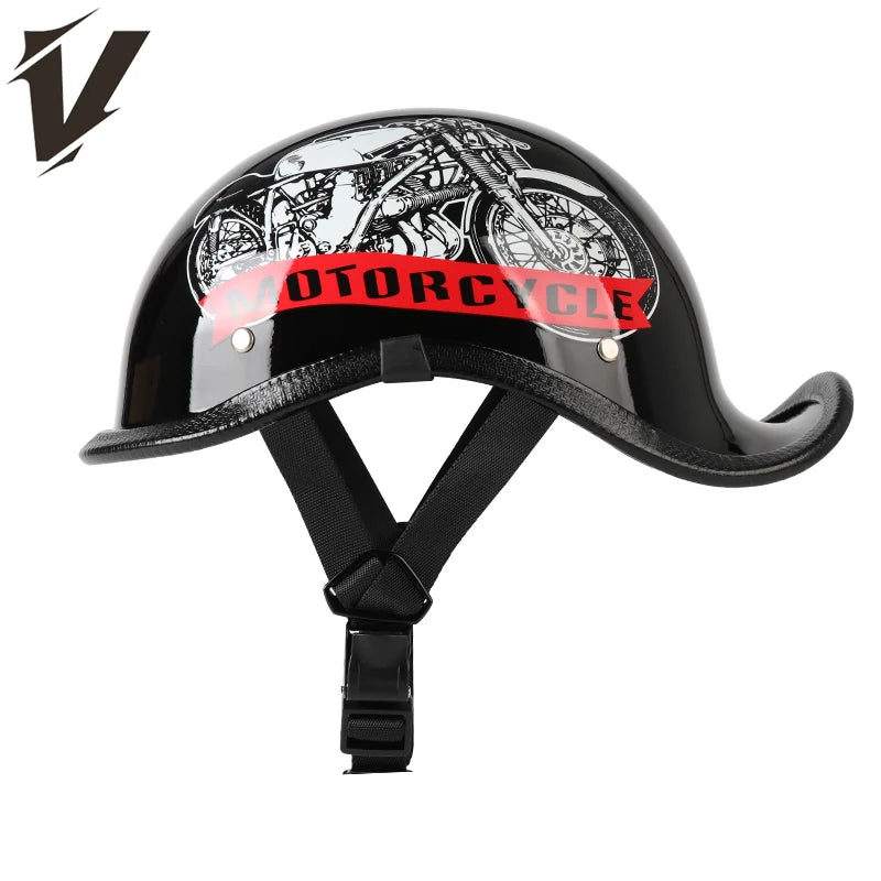 Retro motorcycle helmet personalized 3/4 half helmet motorcycle scooter safety helmet suitable for men and women