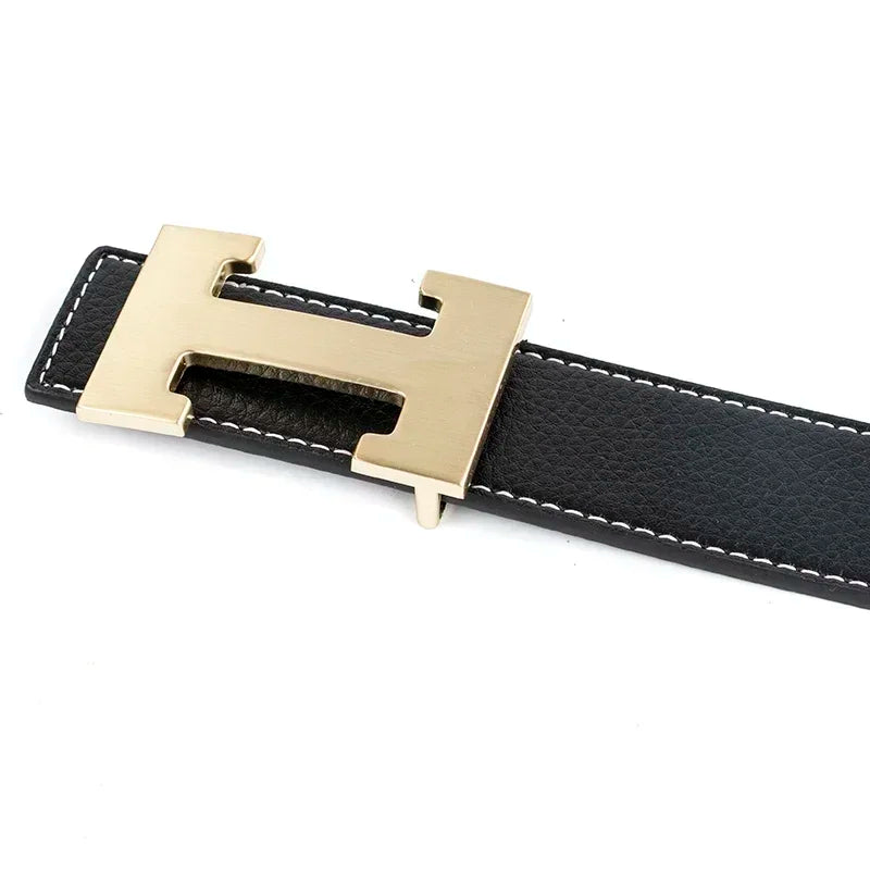Red Luxury Designer Brand Cowhide H Belt Men High Quality Women Genuine Real Leather Dress Cowhide Strap for Jeans Waistband