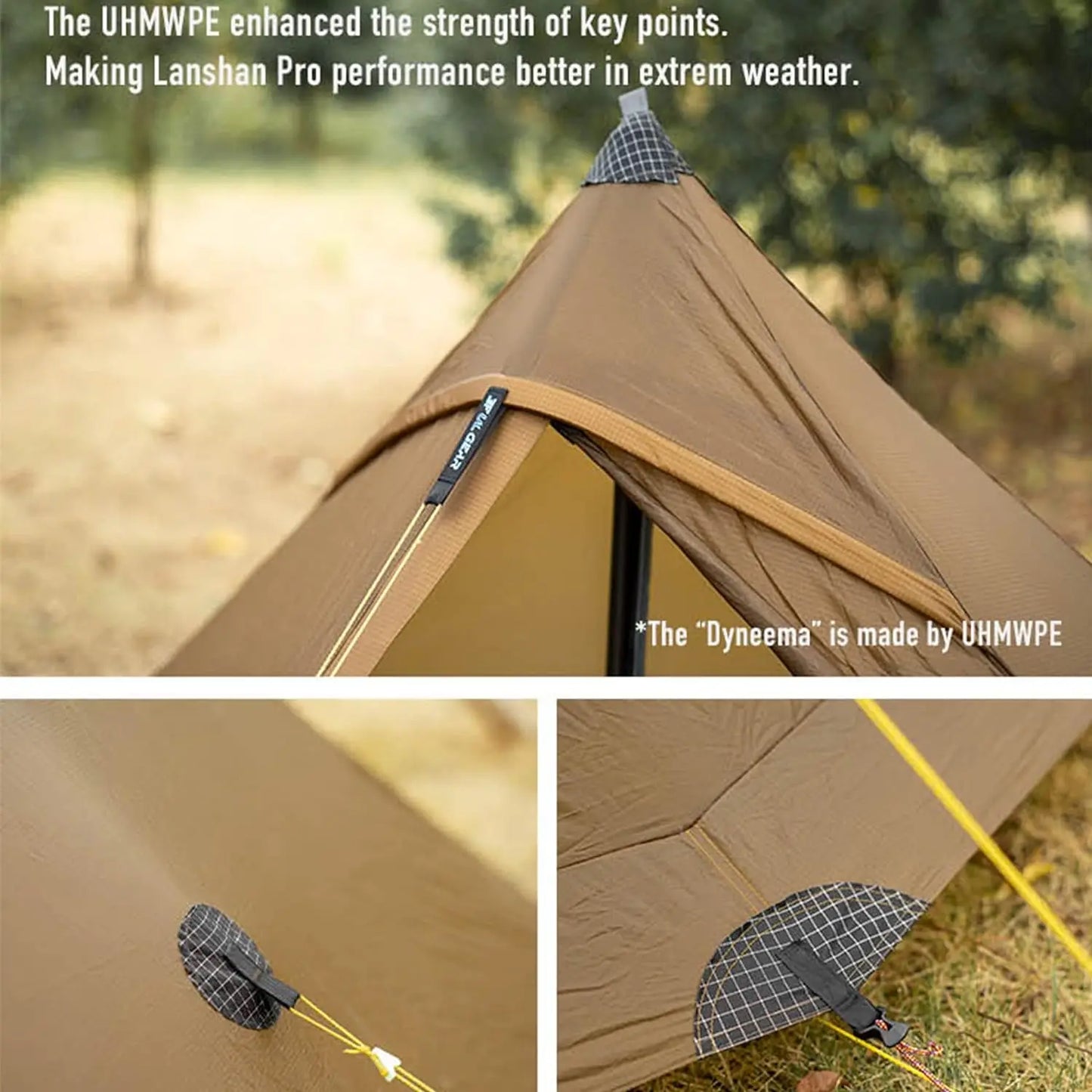 3FULGEAR Lanshan1 Pro Outdoor Ultralight Camping Tent for 1 Person 3/4 Season Professional 20D Nylon Double Sided Silicone Tent