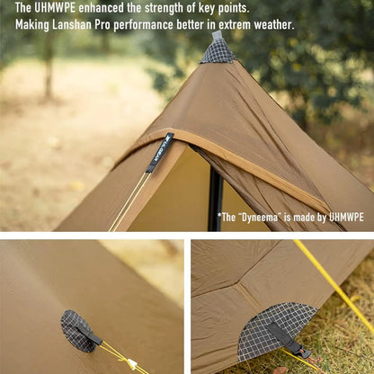 3FULGEAR Lanshan1 Pro Outdoor Ultralight Camping Tent for 1 Person 3/4 Season Professional 20D Nylon Double Sided Silicone Tent