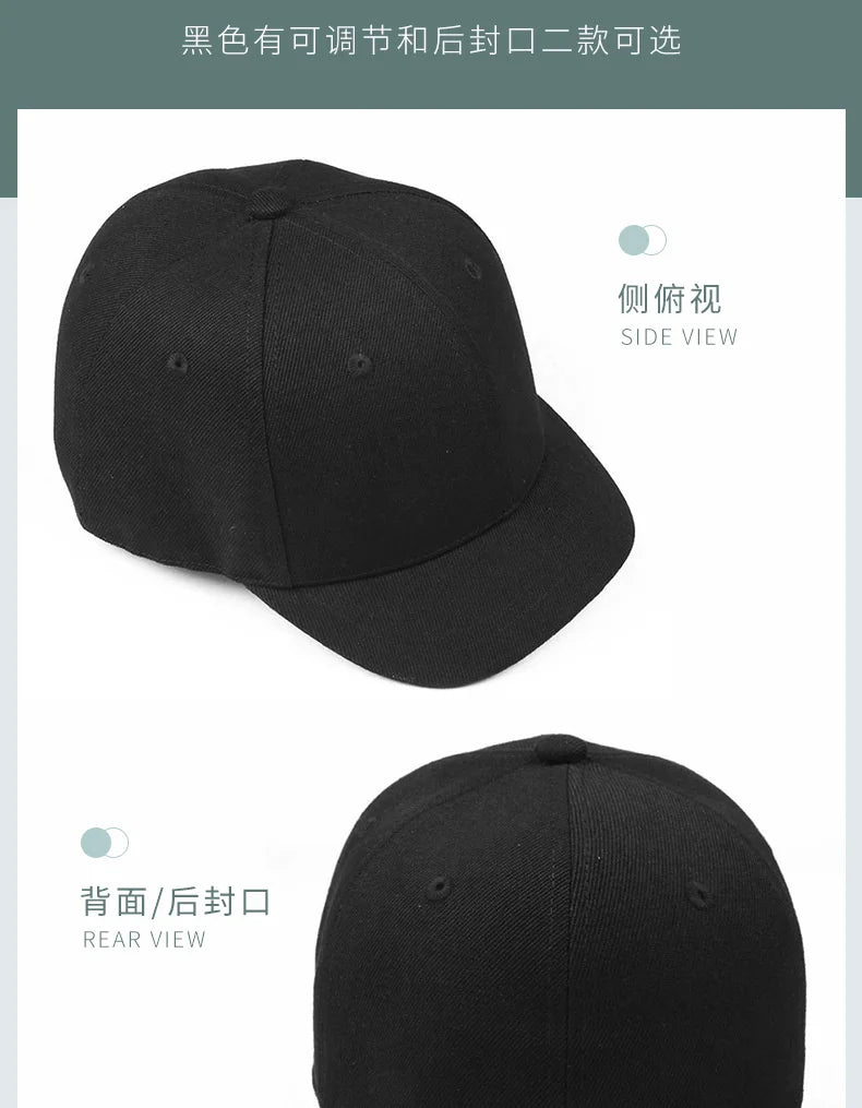 Short Brim Baseball Cap Small Head Women Flat Bill Sport Sun Hat Men Oversize Large Snapback Cap 52-54cm 55-57cm 58-60cm 61-63cm