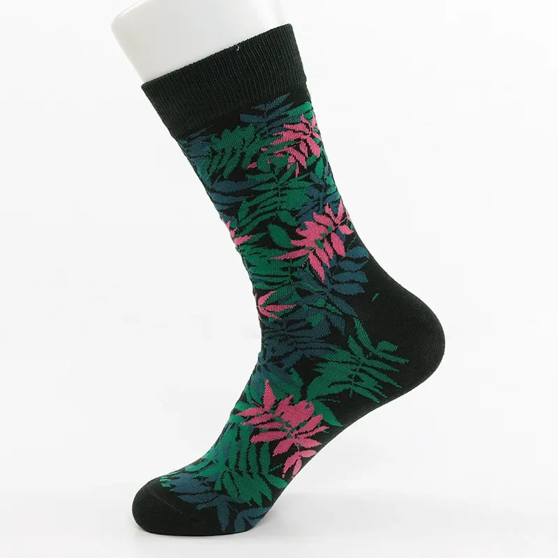 2024 Autumn and winter new socks female French plant series in high tide women's socks  designer socks