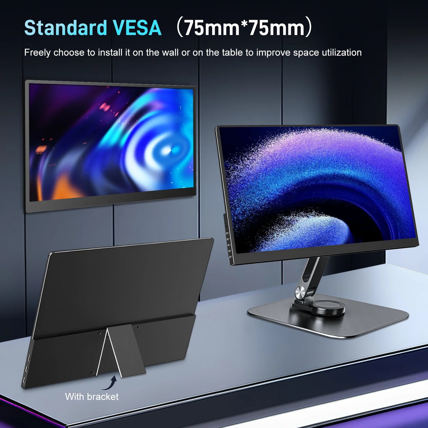 HOWENS 15.6 Inch 4K Monitor IPS Display HDR 100% NTSC For Laptop Switch PS5 Xbox Phone Gaming External Screen Second Monitor NEW
