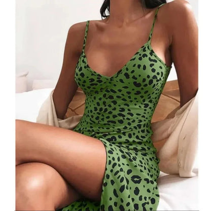 Women's S-5XL size Slim fit women's clothing with new leopard print print for spring and summer suspender dress Women's dress