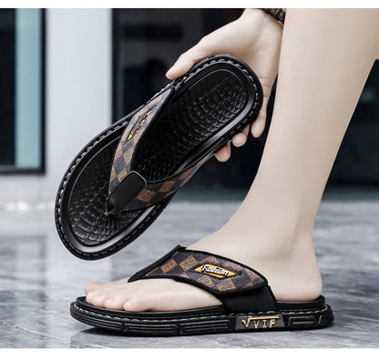 Men's high-quality beach shoes summer outdoor casual flip-flops sandals soft-sole non-slip comfort fashion dual-purpose slippers
