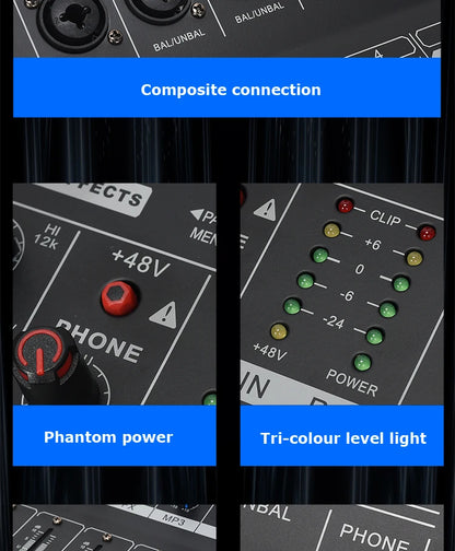8/12 Channel Digital Mixer Audio Console 100 DSP Effects Bluetooth USB MP3 DJ Reverberation Sound Mixing Console