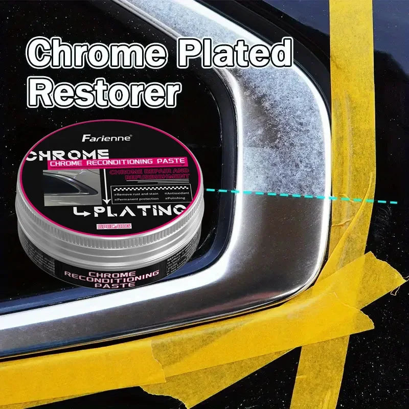 NEW Chrome & Metal Polishing Paste - Car Plating Restoration Cream for Shiny Wheels, Bumpers & MoreChrome & Metal Polishing