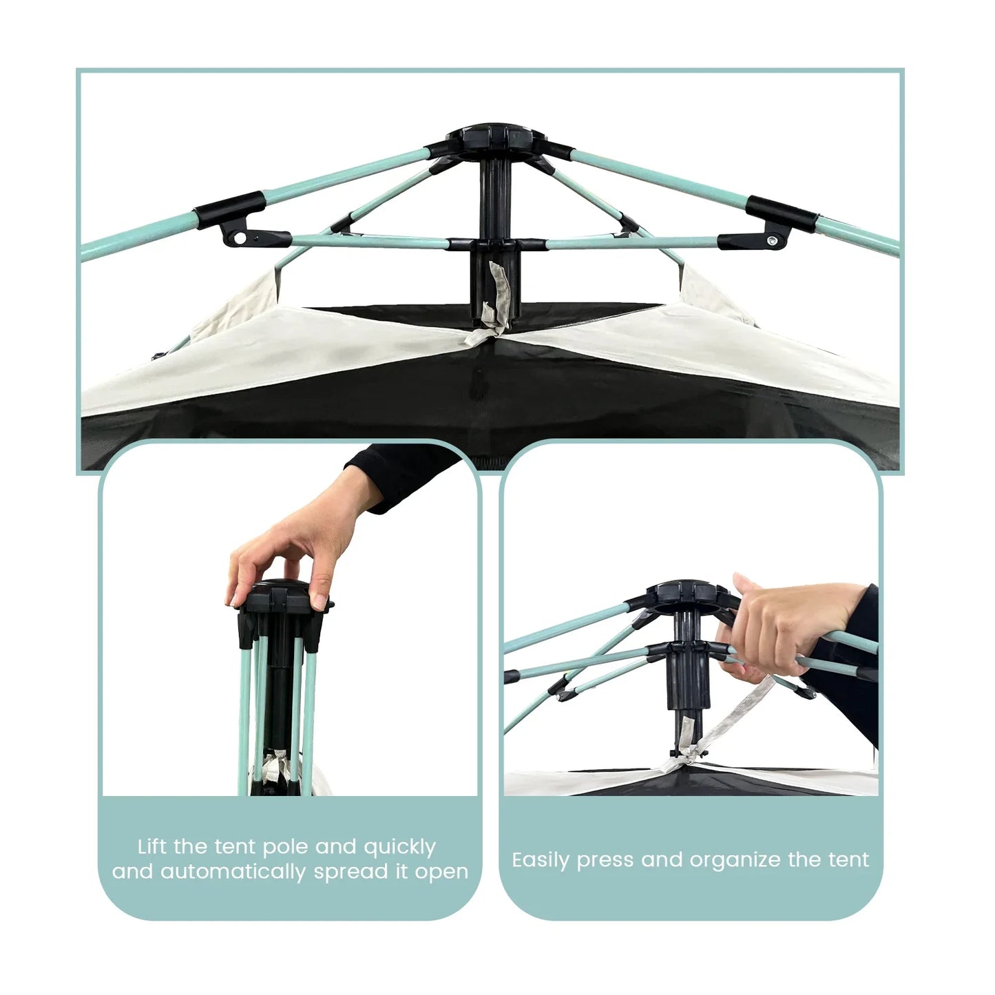 Foldable Portable Camping Tent Enhanced Ventilation Waterproof Wind & Rain Resistant With Storage Bag