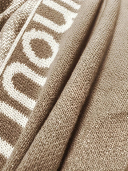 Cardigan Women Winter Printed Knitted Sweater Mid-length Pullover Hooded Cardigan Jacket Knitwears Oversized Sweater Knit Coat