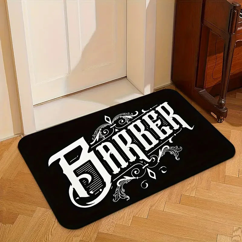 Barber Shop Sign Entrance Doormat Decor Non-Slip Welcome Mats for Home Kitchen Washable Bathroom Floor Mat Balcony Rugs