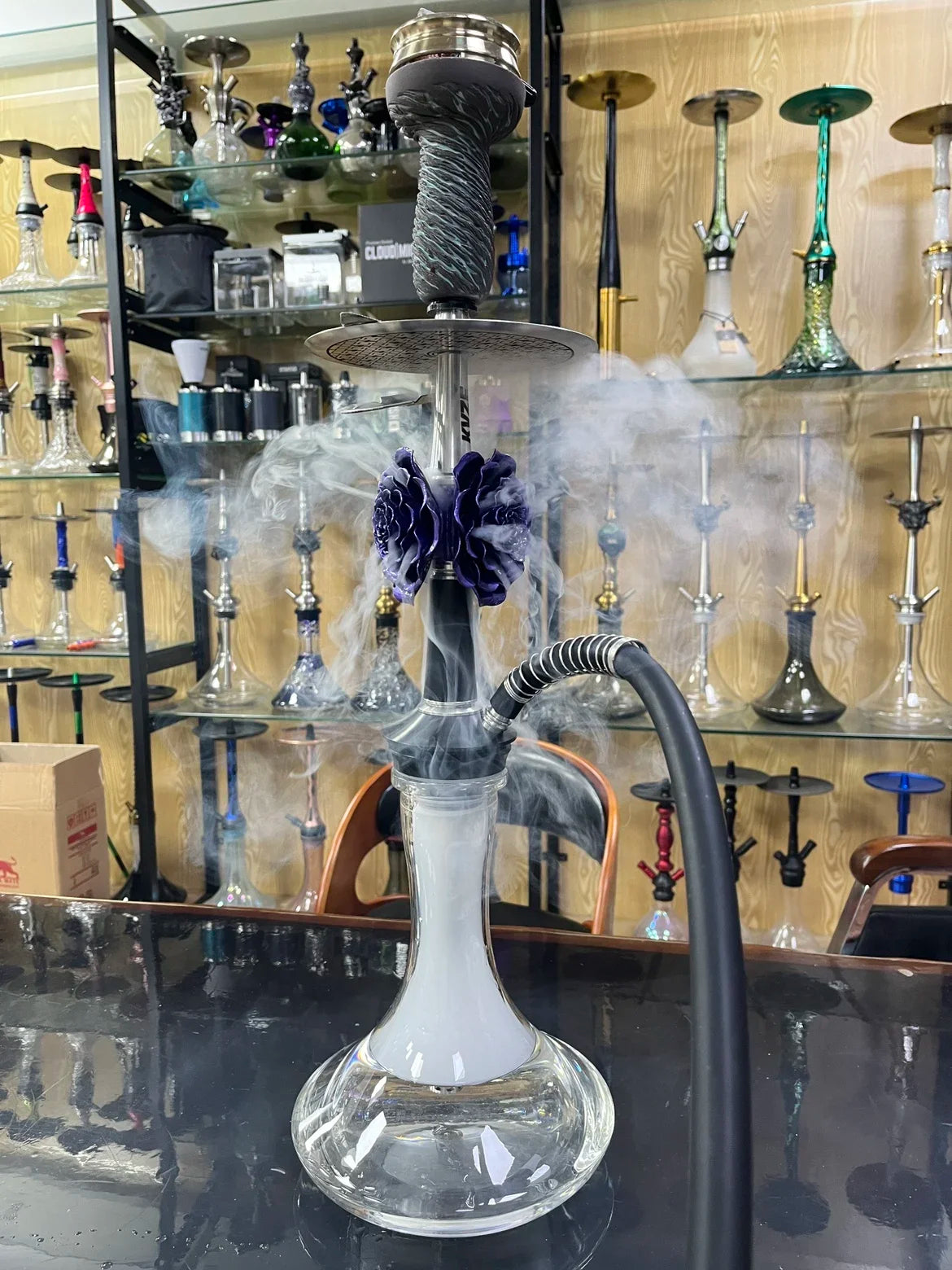 MOZE KVZE Grid ROSE Hookah Shisha Set Arabic Hookah Single Tube
