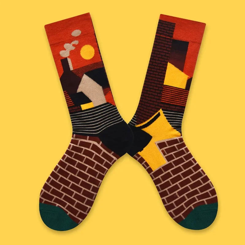 2024 Autumn and winter new socks female French plant series in high tide women's socks  designer socks
