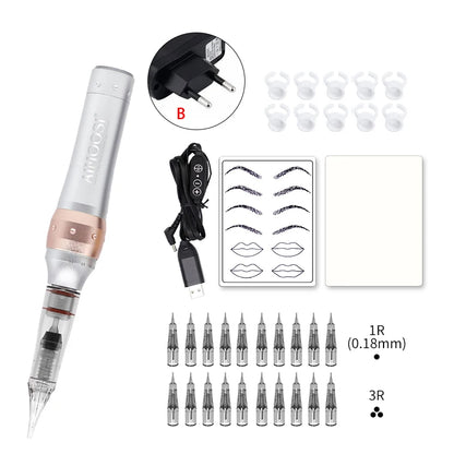 AIMOOSI M7 Tattoo Machine Set Microblading Eyebrow PMU Gun Pen Needle Permanent Makeup Machine Professional Supplies Beginner