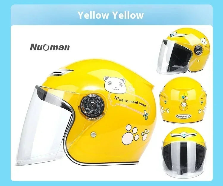 Cartoon Children Helmet With Pattern Four Seasons Safety Protection Child Outdoor Sports Motorcycle Open Face Cute