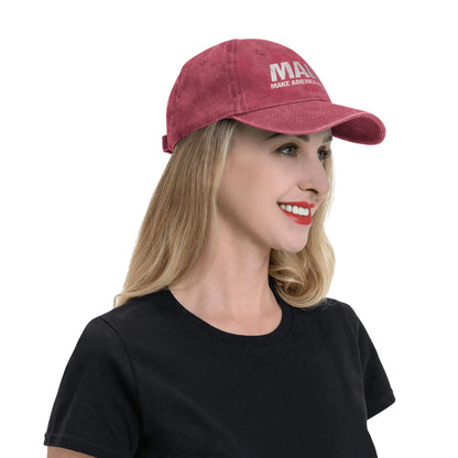 MAGA Make America Go Away  Men Women Baseball Caps Greenland Distressed Denim Caps Hat Classic Outdoor Summer Gift Headwear
