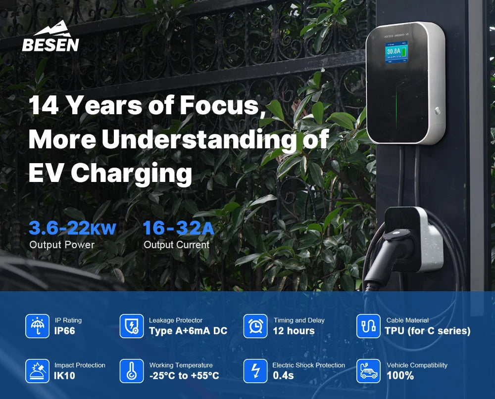Mode 3 22KW 3 Phase EV Charger Level 2 Electric Vehicle Charging Station